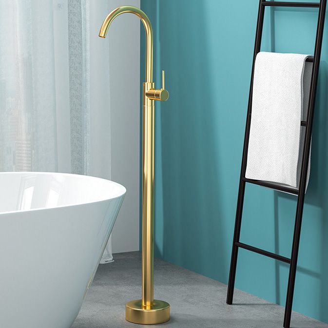 Modern Freestanding Bathtub Faucet Copper Floor Mounted Freestanding Bathtub Faucet