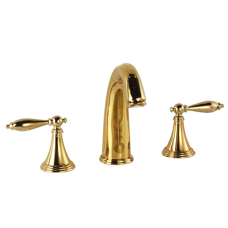 Modern widespread sink faucet Simple bathroom double handle faucet with lever handle