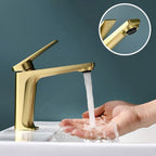 Glam Copper Vessel Faucet Lever Handles Low Arc Vessel Faucet for Bathroom