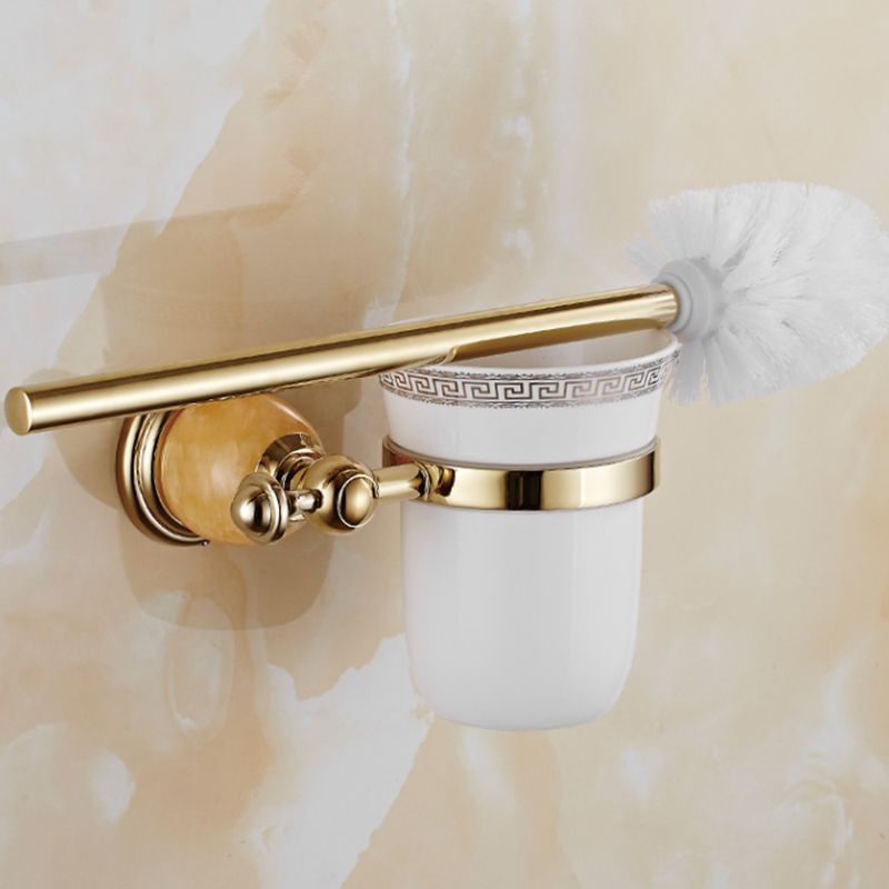 Contemporary brushed brass bathroom accessories as a single piece or as a set