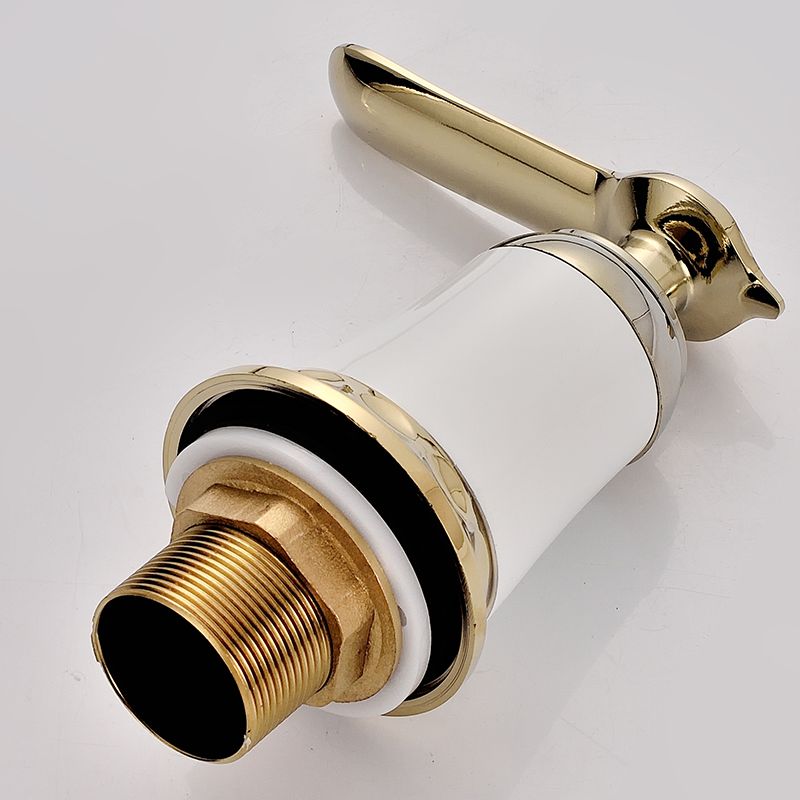 Glam Bathtub Faucet Trim Deck Mounted Lever Handle Swivel Spout Bathtub Faucet