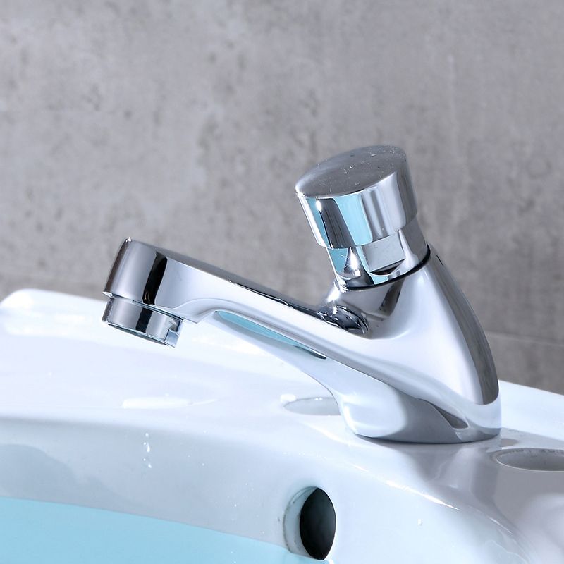 Modern sink faucet with brass knob handle, low arc, washbasin faucet