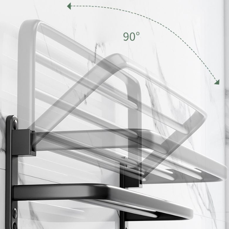 Modern Aluminum Bathroom Accessory Set Matte Black Bathroom Shelf/Towel Holder/Paper Holder