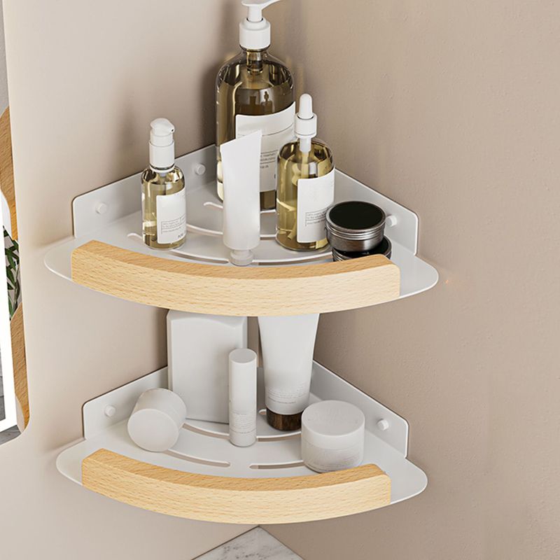 White Metal and Solid Wood Bathroom Accessories Hardware Set