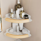 White Metal and Solid Wood Bathroom Accessories Hardware Set