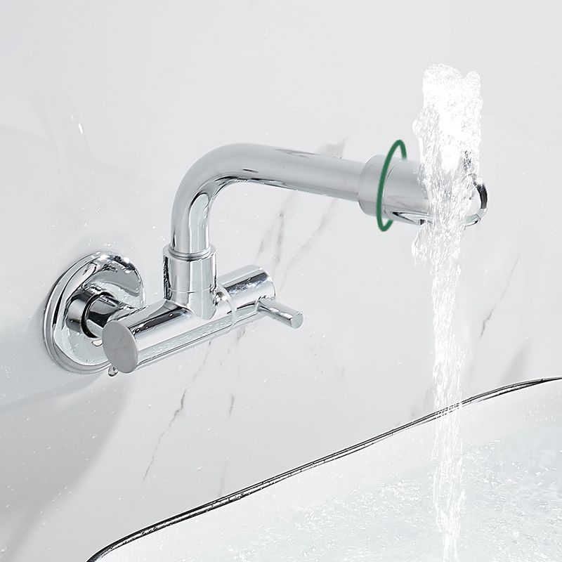 Wall-mounted metal bathtub filler with low arc waterfall bathtub faucet