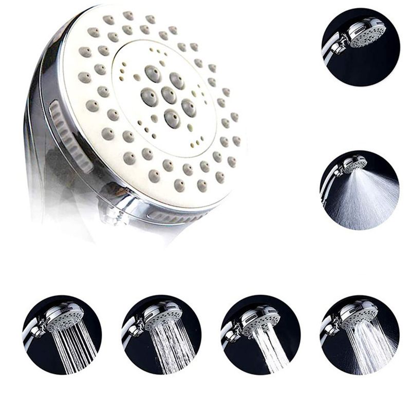 Round Dual Shower Head Stainless Steel 5 Spray Patterns Wall Mounted Shower Head