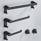 Metal Bathroom Set 5-piece Modern Style Black Bathroom Accessories Set
