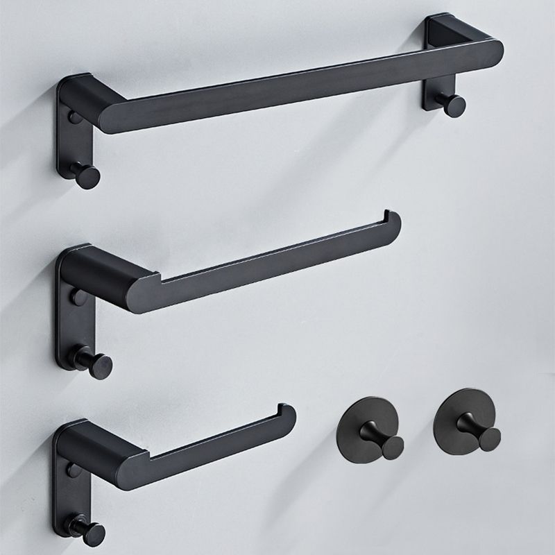 Metal Bathroom Set 5-piece Modern Style Black Bathroom Accessories Set
