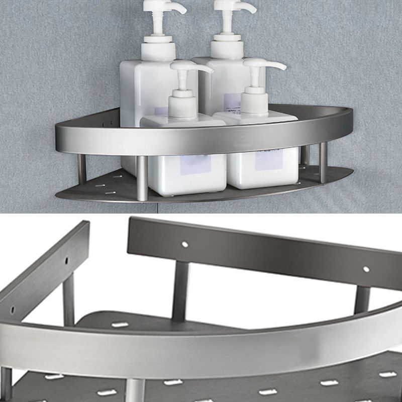 Contemporary Metal 5-piece Bathroom Accessories Set with Bath Shelf