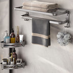 Modern Bathroom Accessory Set Towel Bar Paper Holder Gray Bathroom Accessory Set