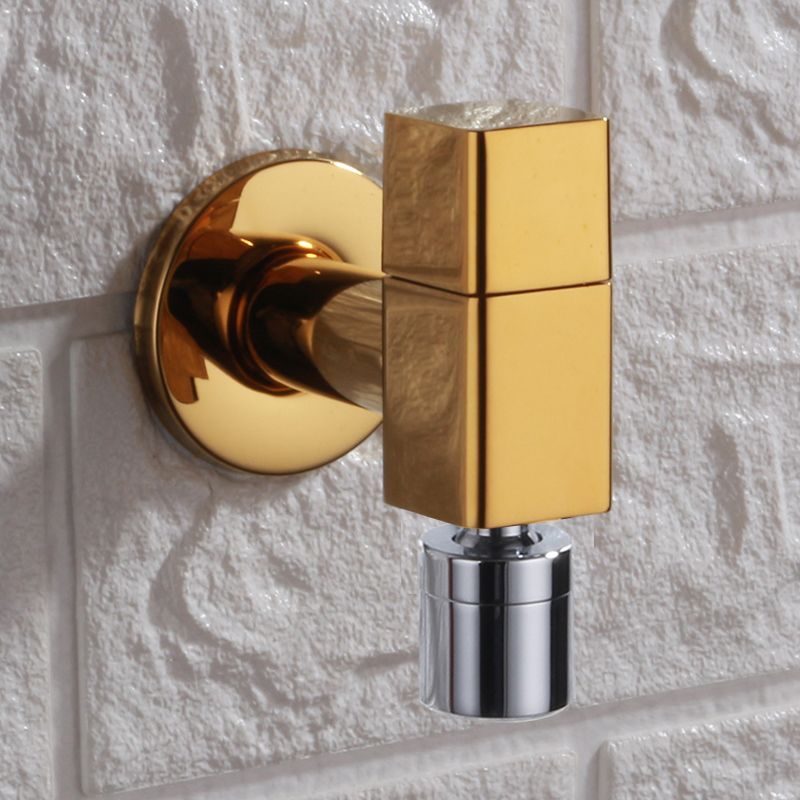 Contemporary Wall Mounted Bathroom Faucet Knob Handle Solid Brass Round Faucet