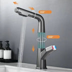 Brass Contemporary Sink Faucet Pull-Out Round Bathroom Faucet