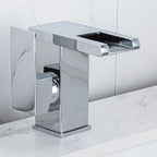 Waterfall basin mixer tap square lever handle with LED three-color light