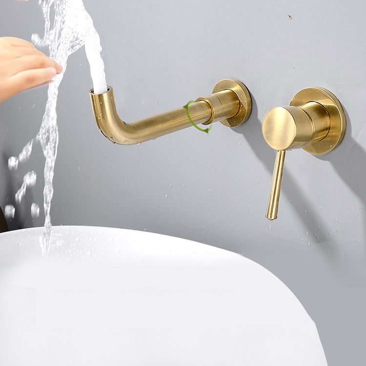 Contemporary Wall-Mounted Single-Hand Kitchen Faucet Low Arc Water Filler
