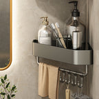Adhesive Holder Metal Bathroom Accessory Single Piece or in Set with Shelf