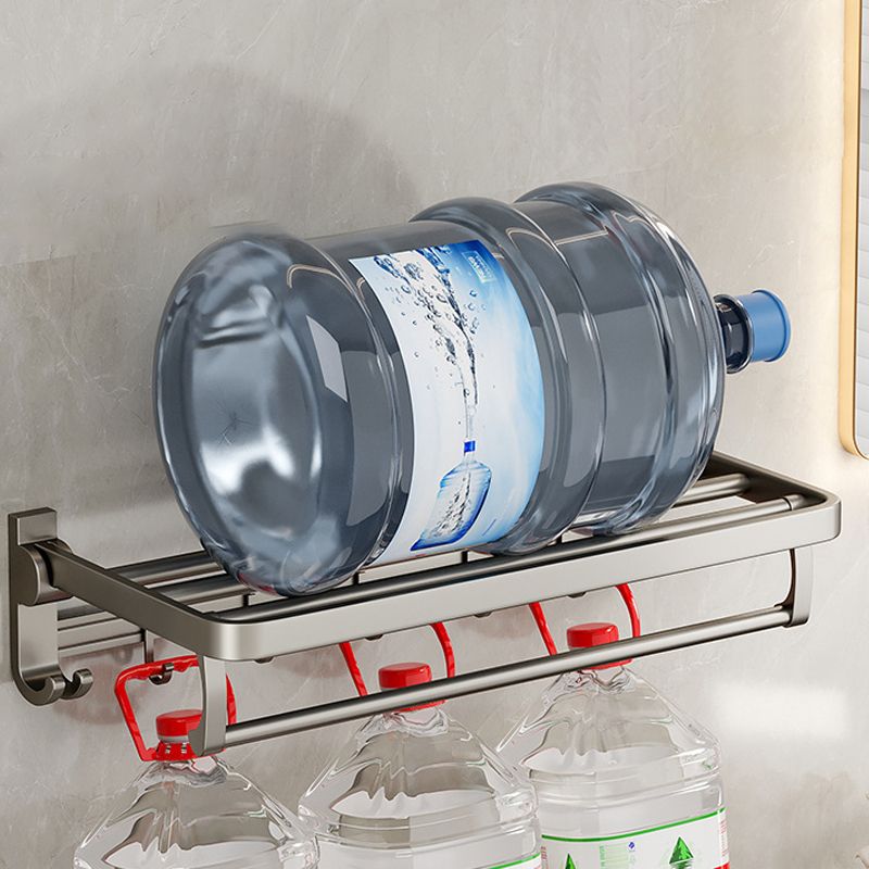 Modern Bathroom Accessories Set in Gray with Bathroom Shelf/Towel Holder/Robe Hooks & Paper Holder