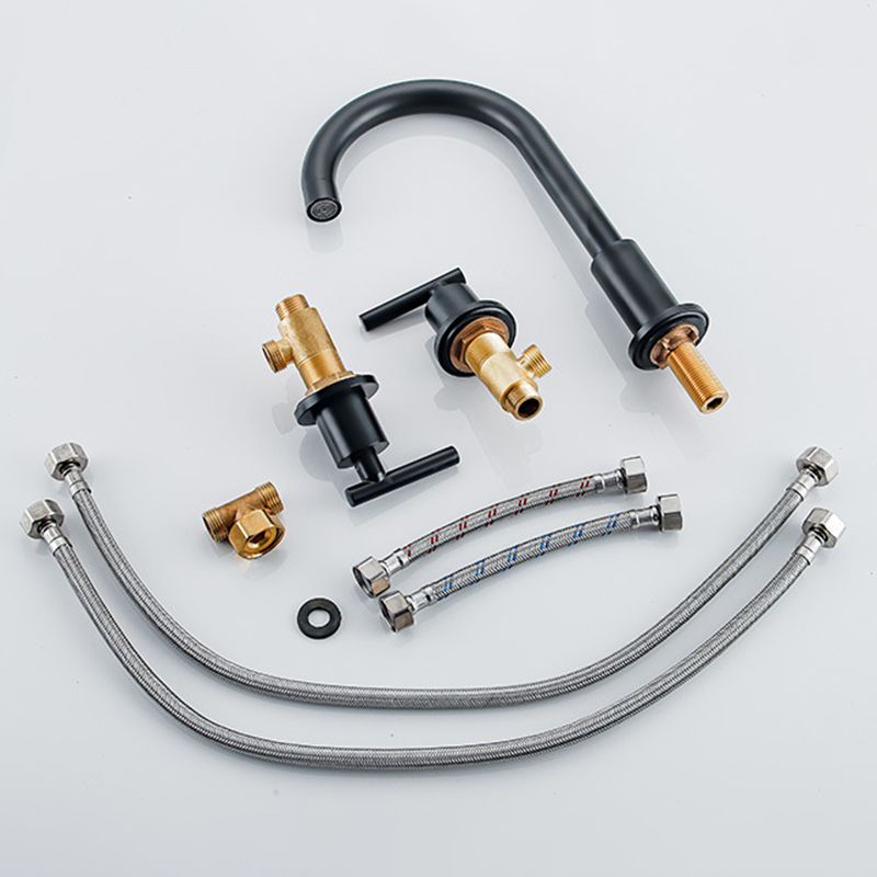 Modern 2-Handle Bathroom Sink Faucet 3-Hole Widespread Bathroom Faucet