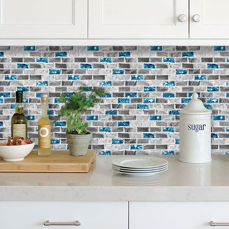 Peel and Stick Wall Tile Water Repellent Rectangle PVC Peel & Stick Subway Tile