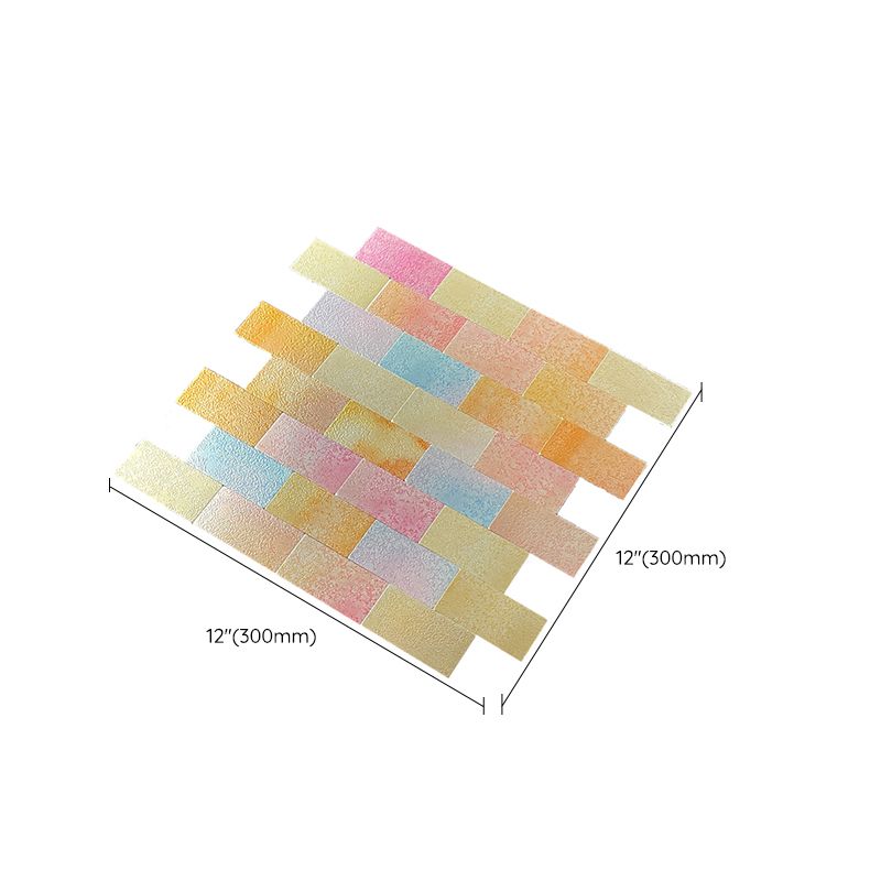 Rectangular Tile Peel and Stick Tile Kitchen Aluminum Splashback Peel and Stick Wall Tile