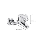 Contemporary Wall-Mounted Bathroom Faucet Lever Handles 2-Hole Faucet Brass Faucet