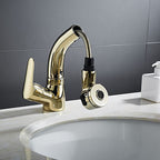 Vessel Sink Bathroom Faucet with Swiveling Spout Single Lever Faucet with Pull-Out Spray