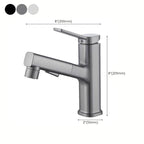 Modern bathroom sink faucet with brass lever handles and swivel spout