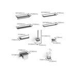 Gray contemporary bathroom accessory set Brushed gray bath shelf/toilet paper holder/towel bar