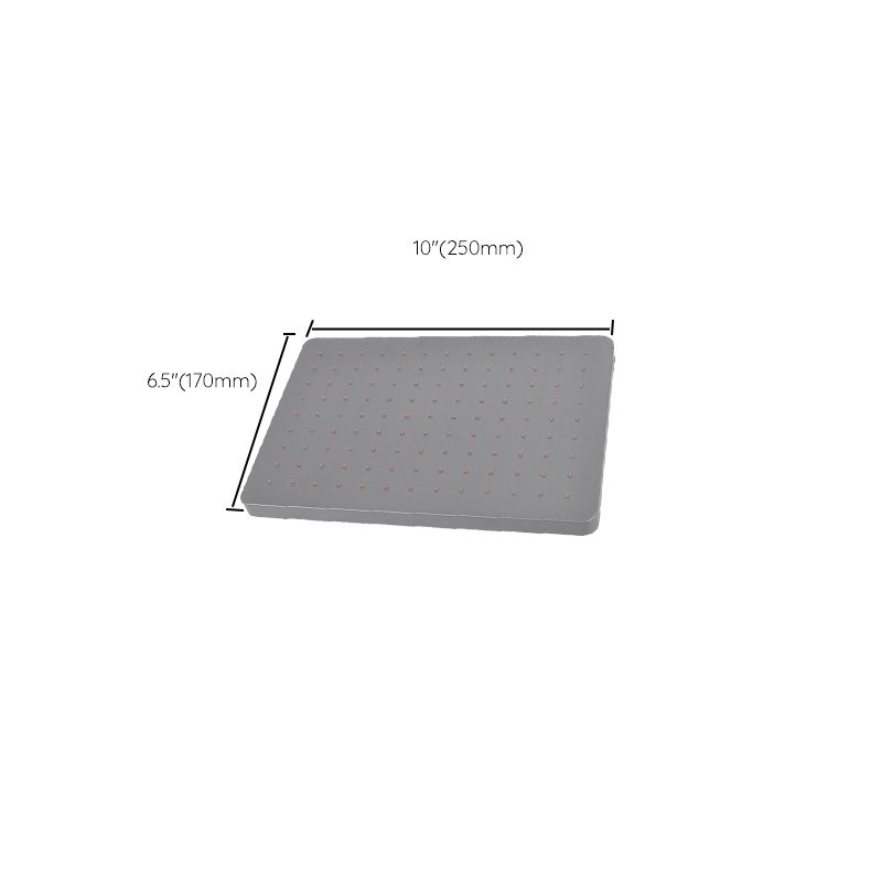 Rectangular Gray Showerhead Combo Standard Spray Pattern Showerhead