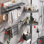 Modern Bathroom Accessories Hardware Set Gray Towel Bar Bathroom Shelf Bathroom Hardware Set