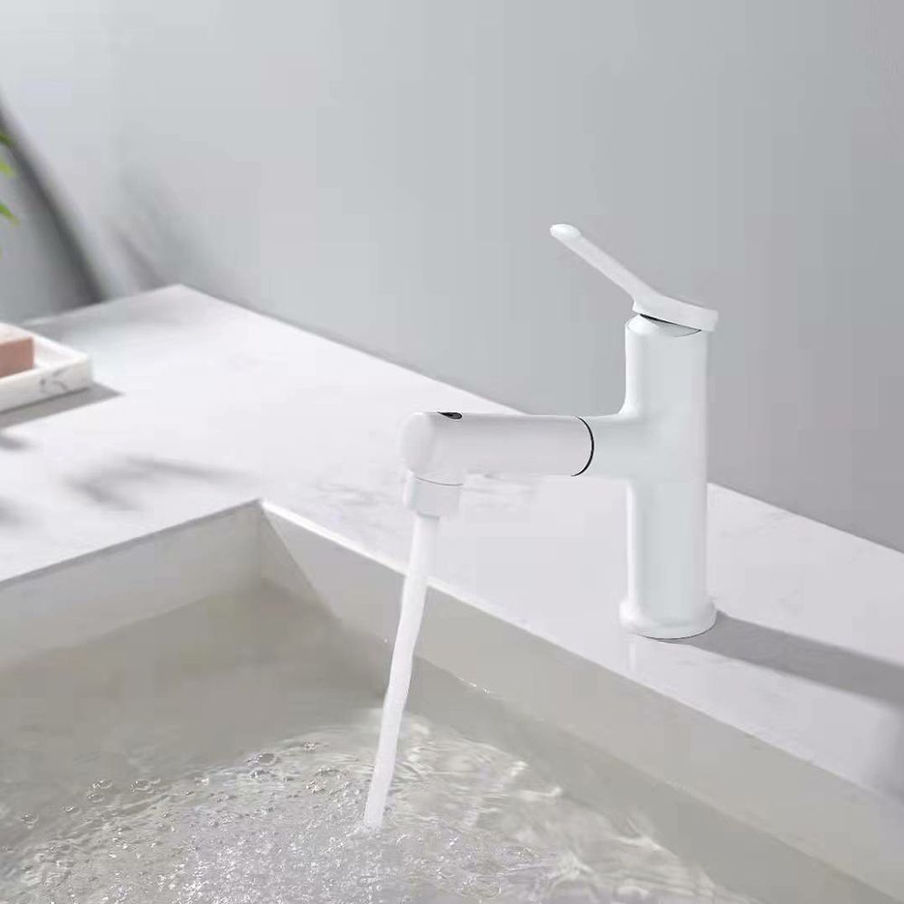 Contemporary Vessel Faucet Copper Single Handle Low Arc Pull Down Vessel Faucet for Home