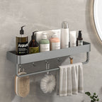 Modern Grey 2-piece Bathroom Accessory Set, Matt Grey, Bathroom Shelf