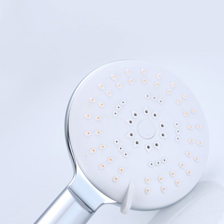 Silver Shower Head Combo Metal Modern 5 Spray Pattern Shower Heads