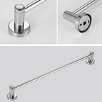 Polished Chrome 5-piece modern bathroom accessory set with bathroom shelf