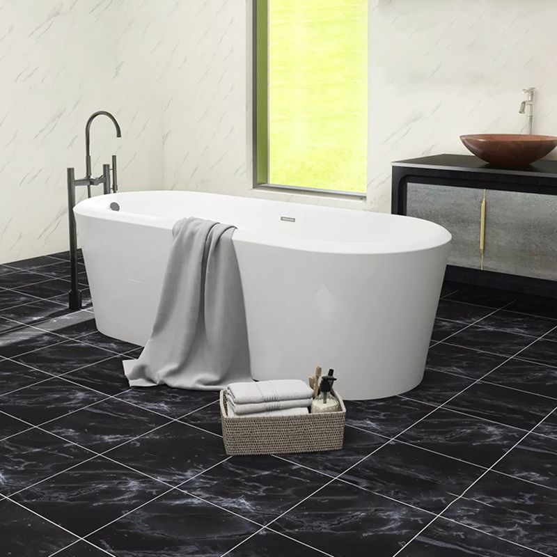 Peel and Stick Vinyl Floor Dark Gloss Vinyl Floor with Square Edge