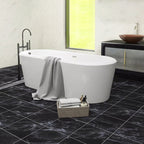 Peel and Stick Vinyl Floor Dark Gloss Vinyl Floor with Square Edge