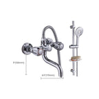 Chrome Bathroom Faucet Trim Wall-mounted Swing Faucet with Hand Shower