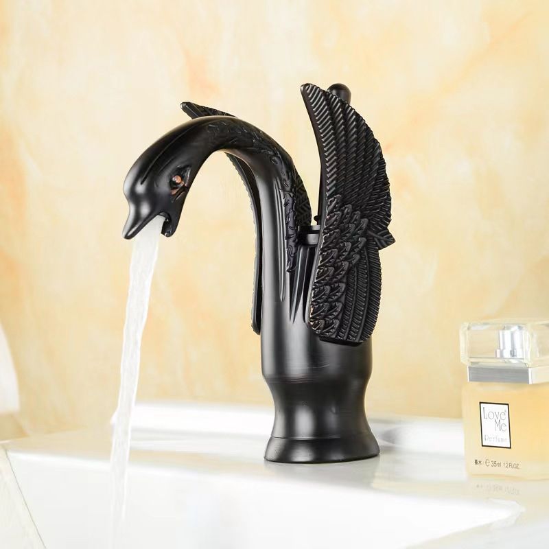 Full brass bathroom sink faucet hot and cold water single lever sink faucet