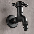 Wide Bathroom Sink Faucet Wall-Mounted Cross Handle Faucet