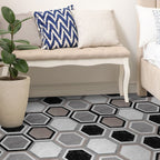 Peel & Stick Vinyl Floor Mat Dark Vinyl Floor with Brick Look