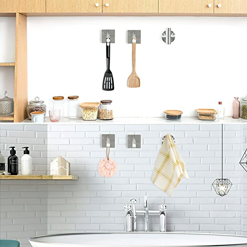Metal Simple Bathroom Accessories as a Single Piece or in a Set in Silver