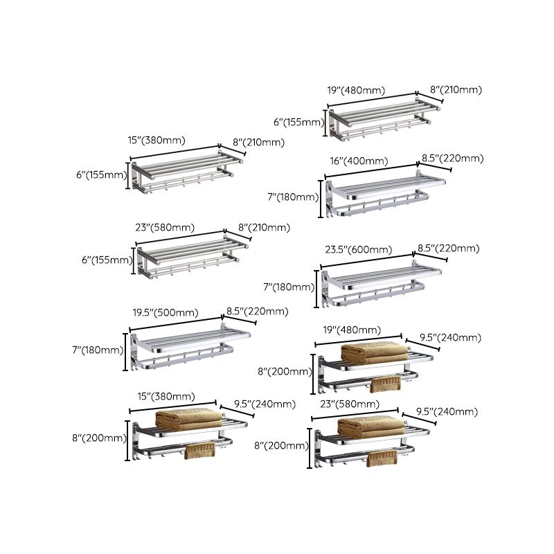 6-piece stainless steel modern bathroom accessories as a single item or as a set