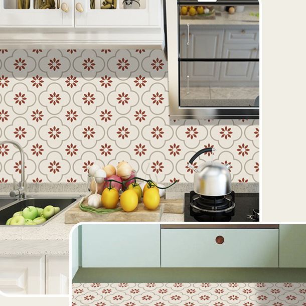Square Peel and Stick Back Wall Plastic Single Tile Wallpaper with Non-Slip Surface