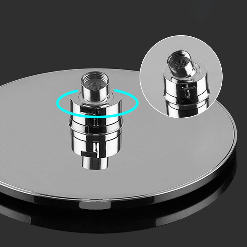 Ceiling and wall mounted showerhead combination round chrome spray head