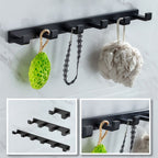 Modern Classic Bathroom Accessories Set in Stainless Steel Matte Black Bathrobe Hook/Towel Ring Bar