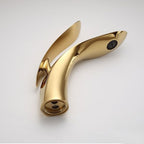 Brass 1-Hole Basin Faucet Lever Handle Sink Faucet Round Modern Faucet for Bathroom