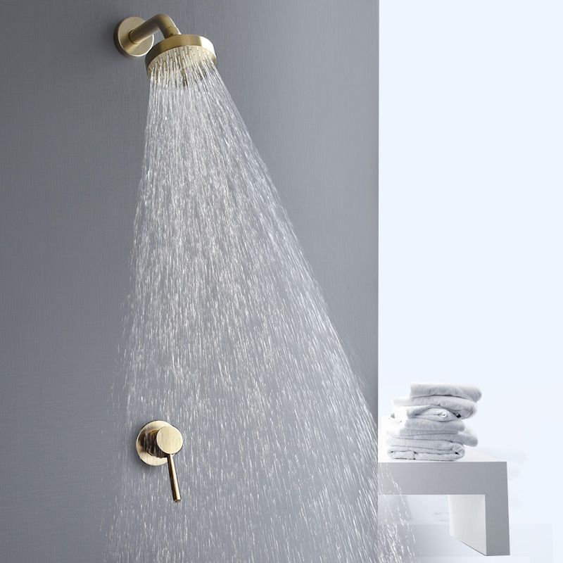 Stainless Steel Shower Combination Round Fixed Shower Head with Shower Arm