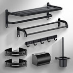 Modern Bathroom Accessories Black Paper Holder Bathroom Shelf Bathroom Accessory Set