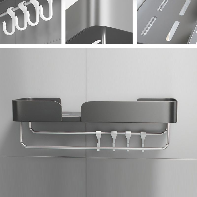 3-piece modern bathroom hardware set aluminum bathroom shelf in gray