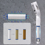 4-Stage Pressure Shower Head One-Button Water Stop Handheld Shower Head